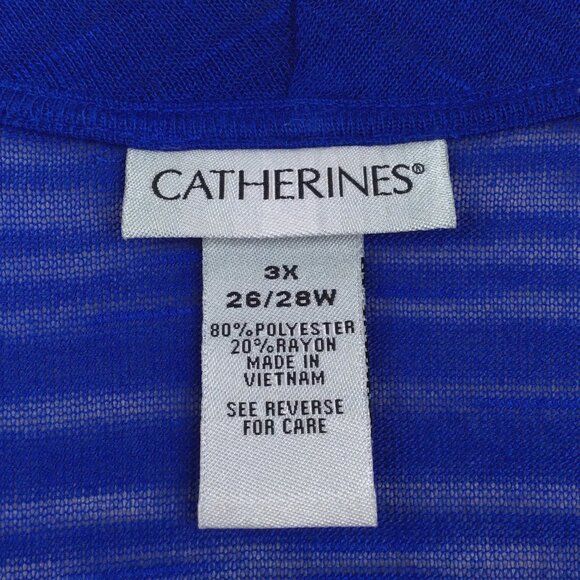 Catherines Open Cardigan Sweater Womens Plus Size 3X 26/28W Blue Short Sleeve - Picture 7 of 7